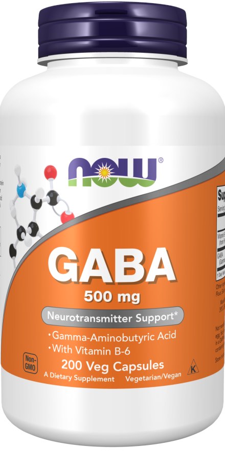 NOW FOODS GABA 500 mg z witaminą B6 (200 kaps.)