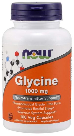 NOW FOODS Glycine - Glicyna 1000 mg (100 kaps.)