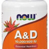 NOW FOODS Witamina A + Witamina D (100 kaps.)