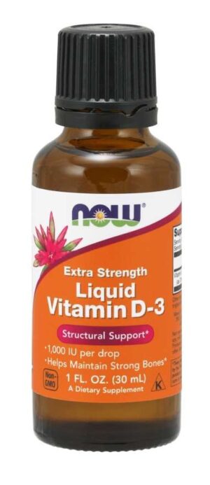 NOW FOODS Witamina D3 1000 IU w MCT (30 ml)