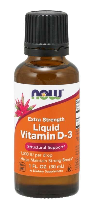 NOW FOODS Witamina D3 1000 IU w MCT (30 ml)