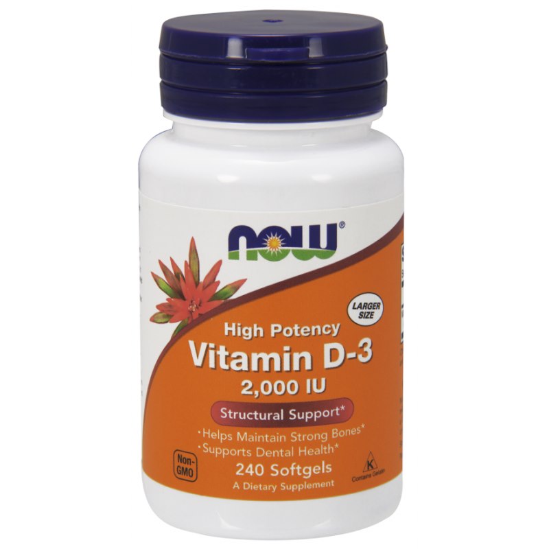 NOW FOODS Witamina D3 2000 IU (240 kaps.)
