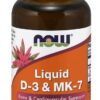 NOW FOODS Witamina D3 + K2 Mk-7 (30 ml)