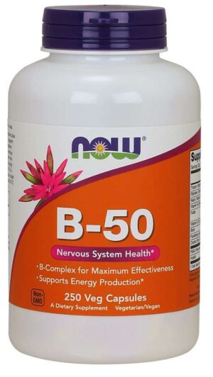NOW FOODS Witamina B-50 - Kompleks Witamin B - B-Complex - B-Complex (250 kaps.)