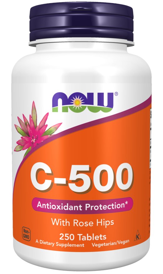 NOW FOODS Witamina C 500 mg z dziką różą (250 tabl.)
