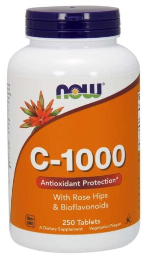 NOW FOODS Witamina C 1000 mg z bioflawonoidami i dziką różą (250 tabl.)