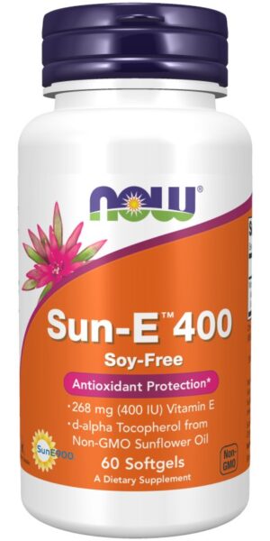 NOW FOODS Witamina E Sun-E 400 IU (60 kaps.)