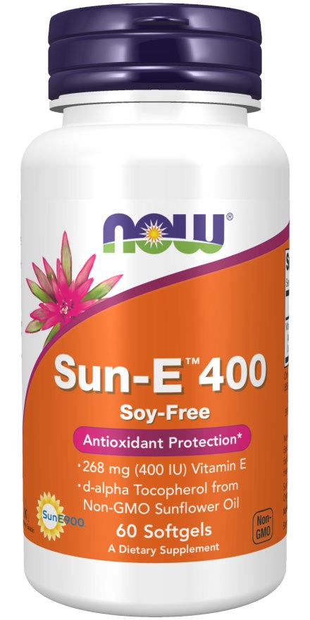 NOW FOODS Witamina E Sun-E 400 IU (60 kaps.)