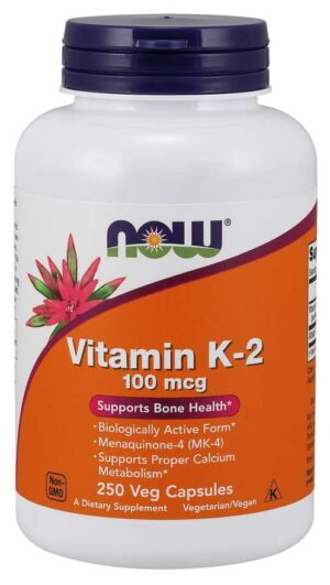 NOW FOODS Witamina K2 MK4 100 mcg (250 kaps.)