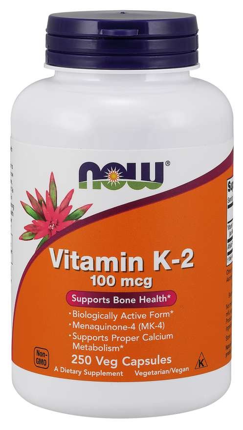 NOW FOODS Witamina K2 MK4 100 mcg (250 kaps.)