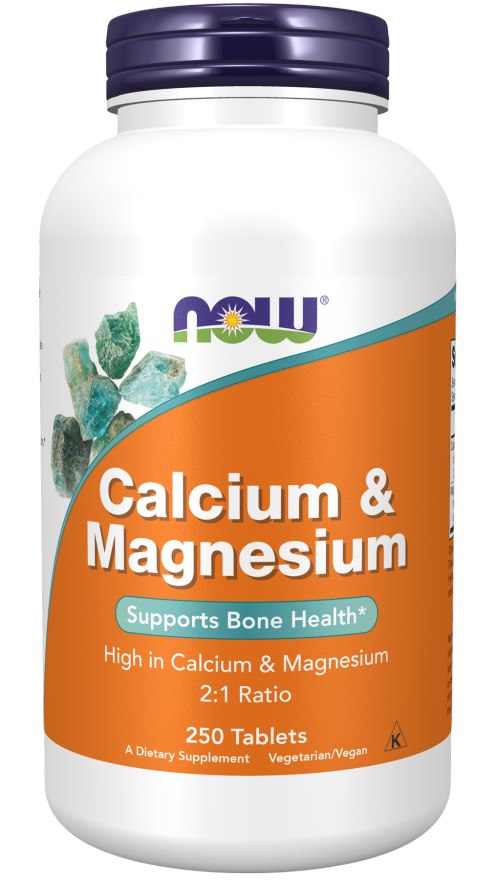 NOW FOODS Calcium & Magnesium - Wapń 500 mg i Magnez 250 mg (250 tabl.)