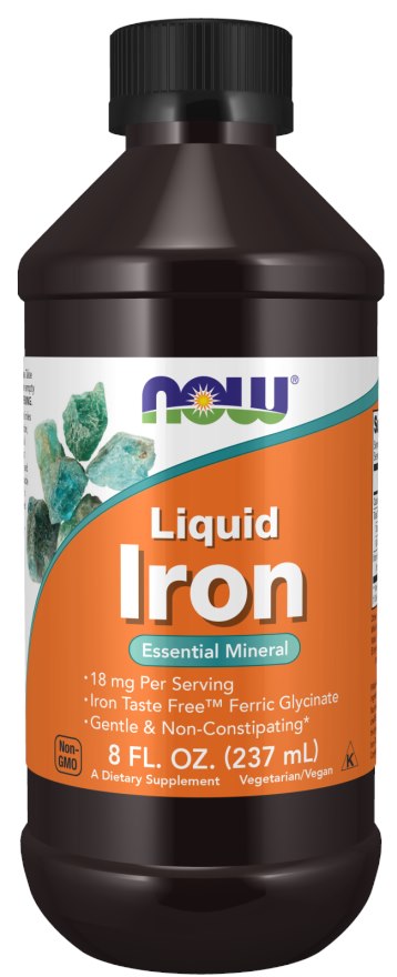 NOW FOODS Iron Liquid - Żelazo w Płynie (237 ml)