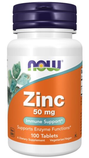NOW FOODS Zinc - Cynk 50 mg - Glukonian Cynku (100 tabl.)