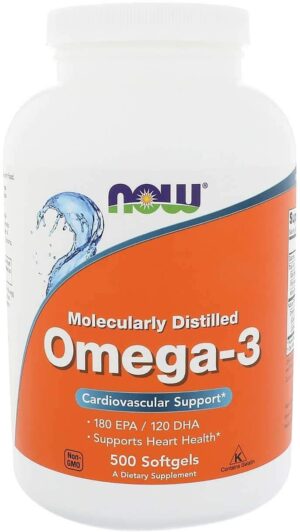 NOW FOODS Omega-3 Molecularly Distilled (500 kaps.)
