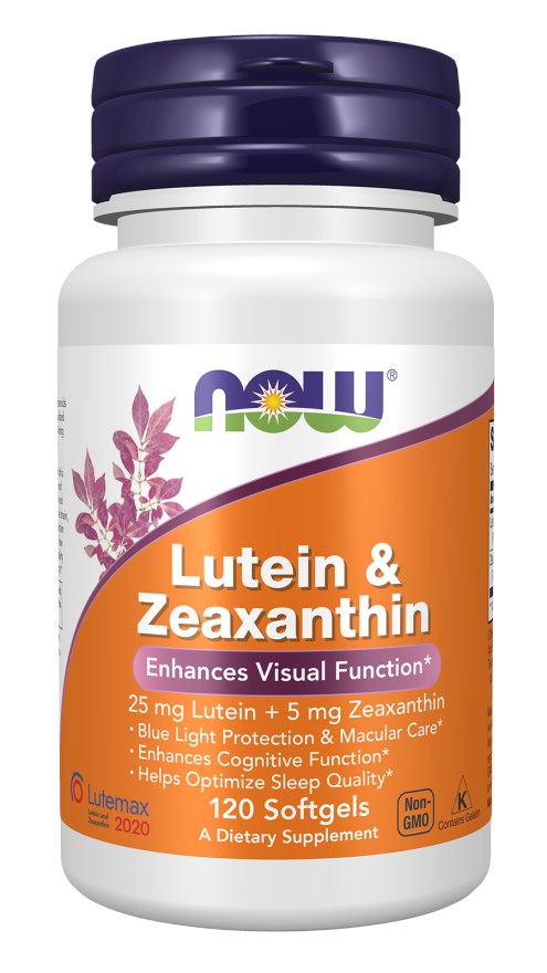 NOW FOODS Luteina 25 mg i Zeaksantyna 5 mg (120 kaps.)