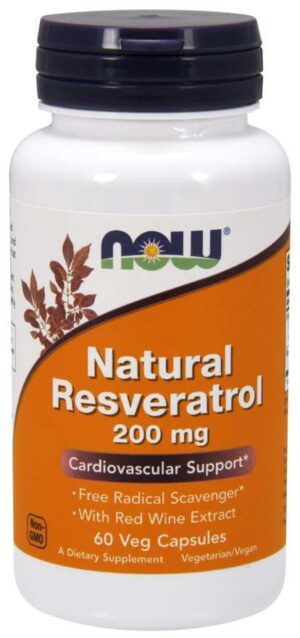 NOW FOODS Natural Resveratrol 200 mg (60 kaps.)