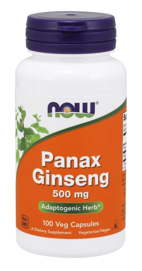 NOW FOODS Panax Ginseng - Żeń-szeń 500 mg (100 kaps.)