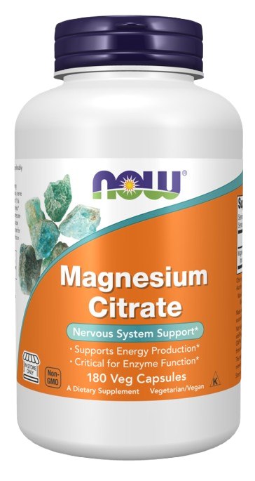 NOW FOODS Magnesium Citrate - Cytrynian Magnezu (180 kaps.)