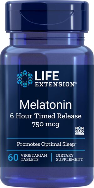 LIFE EXTENSION Melatonin 750 mcg 6 Hour Time Release (60 tabl.)