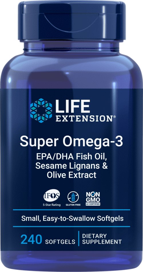 LIFE EXTENSION Super Omega-3 EPA/DHA z Lignanami Sezamowymi i Ekstraktem z Oliwek (240 kaps.)