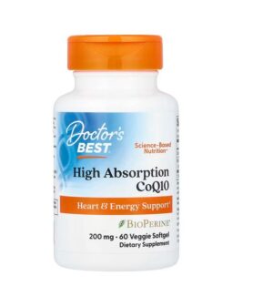DOCTOR'S BEST Koenzym Q10 200 mg i Piperyna BioPerine - Vegetarian (60 kaps.)