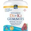 NORDIC NATURALS Vitamin D3 + K2 Gummies (60 żelek)