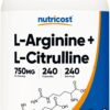 NUTRICOST L-Arginine 500 mg + L-Citrulline 250 mg - L-arginina + L-cytrulina (240 kaps.)