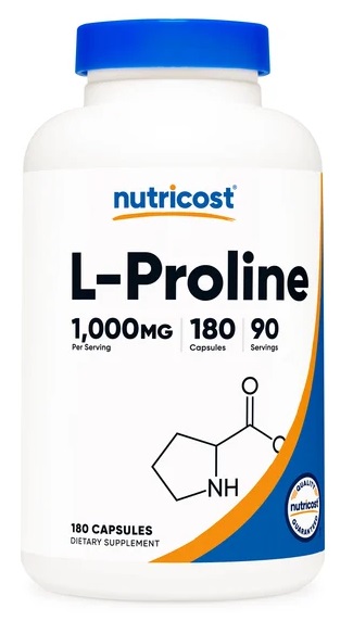 NUTRICOST L-Proline 500 mg - L-prolina (180 kaps.)