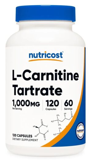 NUTRICOST L-Carnitine Tartrate 500 mg - Winian L-karnityny (120 kaps.)