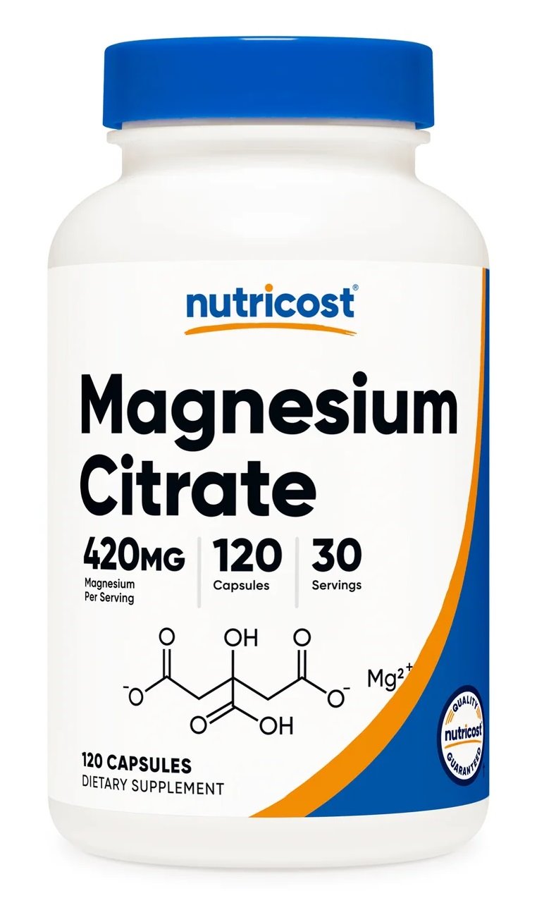 NUTRICOST Magnesium Citrate 105 mg - Sole magnezowe kwasu cytrynowego (120 kaps.)