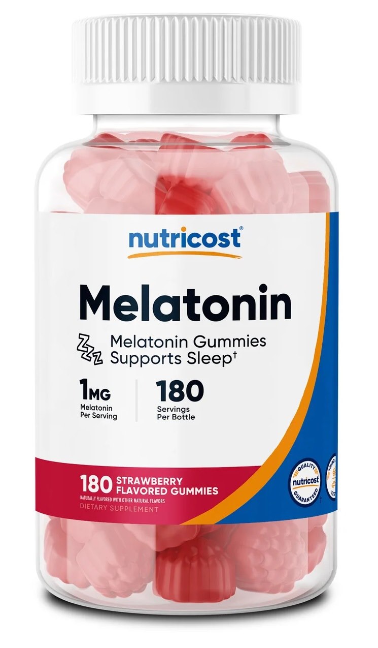 NUTRICOST Melatonin 1 mg - Melatonina (180 żelek)