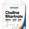 NUTRICOST Choline Bitartrate - Dwuwinian choliny (240 kaps.)