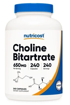 NUTRICOST Choline Bitartrate - Dwuwinian choliny (240 kaps.)