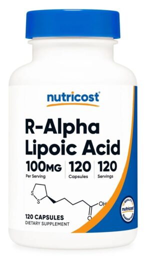 NUTRICOST R-Alpha Lipoic Acid 100 mg - Kwas R-ALA (120 kaps.)