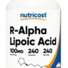 NUTRICOST R-Alpha Lipoic Acid 100 mg - Kwas R-ALA (240 kaps.)