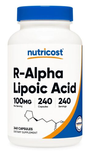 NUTRICOST R-Alpha Lipoic Acid 100 mg - Kwas R-ALA (240 kaps.)