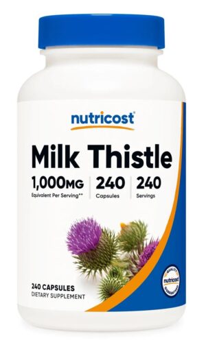 NUTRICOST Milk Thistle 250 mg - Ekstrakt z ostropestu (240 kaps.)