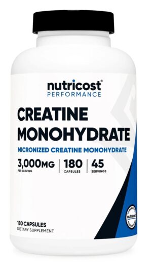 NUTRICOST Creatine Monohydrate - Monohydrat kreatyny (180 kaps.)