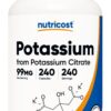 NUTRICOST Potassium Citrate 99 mg - Cytrynian Potasu (240 kaps.)