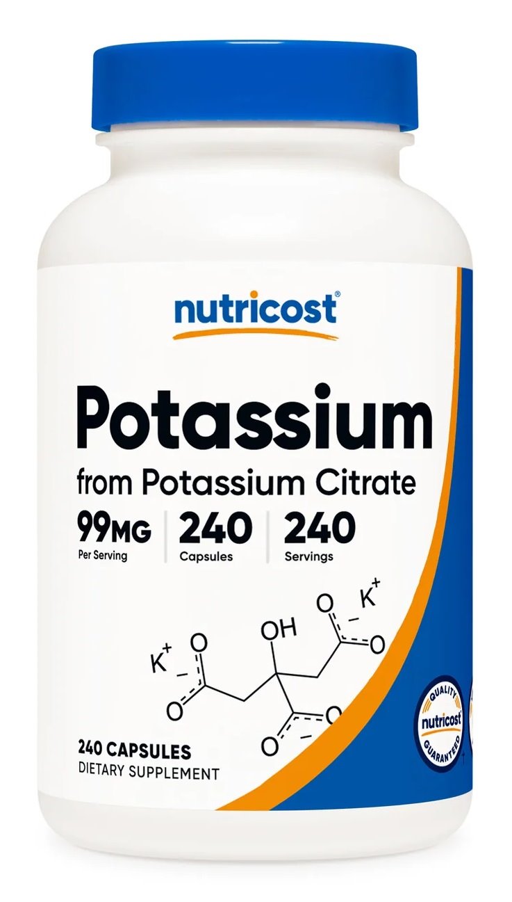 NUTRICOST Potassium Citrate 99 mg - Cytrynian Potasu (240 kaps.)