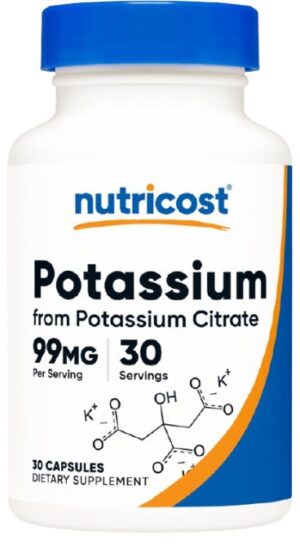 NUTRICOST Potassium Citrate 99 mg - Cytrynian Potasu (30 kaps.)