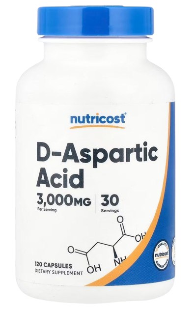 NUTRICOST D-Aspartic Acid - Kwas D-asparaginowy DAA (120 kaps.)