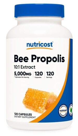 NUTRICOST Bee Propolis 10:1 5000 mg - Ekstrakt z propolisu pszczelego (120 kaps.)