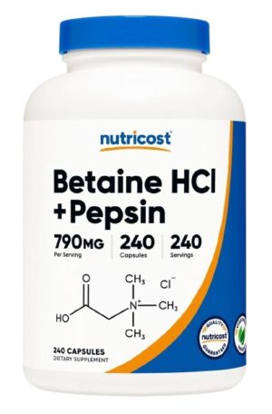 NUTRICOST Betaine HCl + Pepsin - Betaina HCl z pepsyną (240 kaps.)