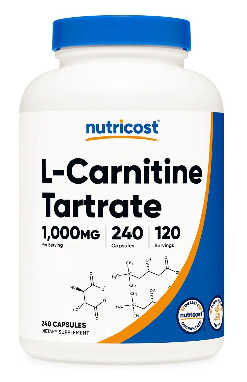 NUTRICOST L-Carnitine Tartrate 500 mg - Winian L-karnityny (240 kaps.)