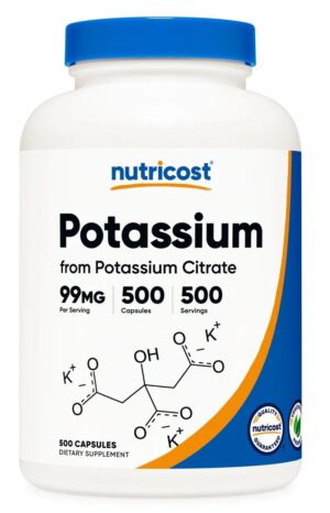 NUTRICOST Potassium Citrate 99 mg - Cytrynian Potasu (500 kaps.)