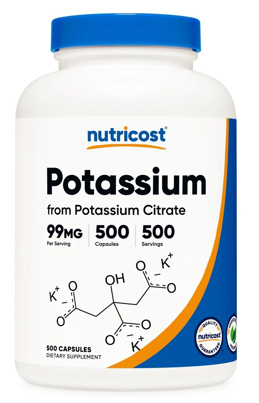 NUTRICOST Potassium Citrate 99 mg - Cytrynian Potasu (500 kaps.)
