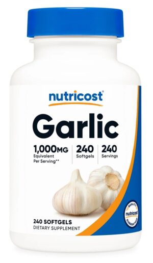 NUTRICOST Garlic - Ekstrakt z oleju czosnkowego (240 kaps.)