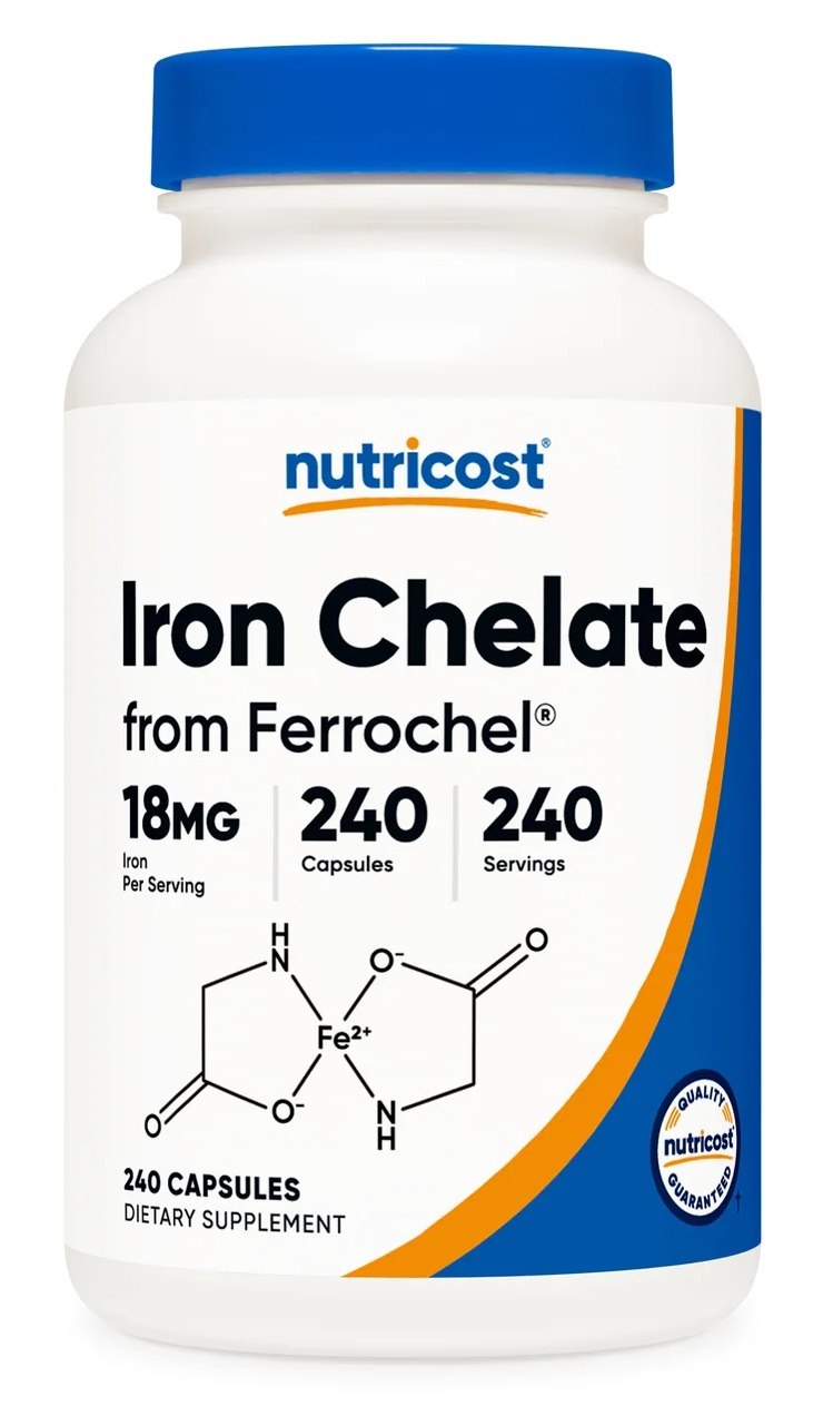 NUTRICOST Iron Chelate from Ferrochel 18 mg - Chelat żelaza (240 kaps.)
