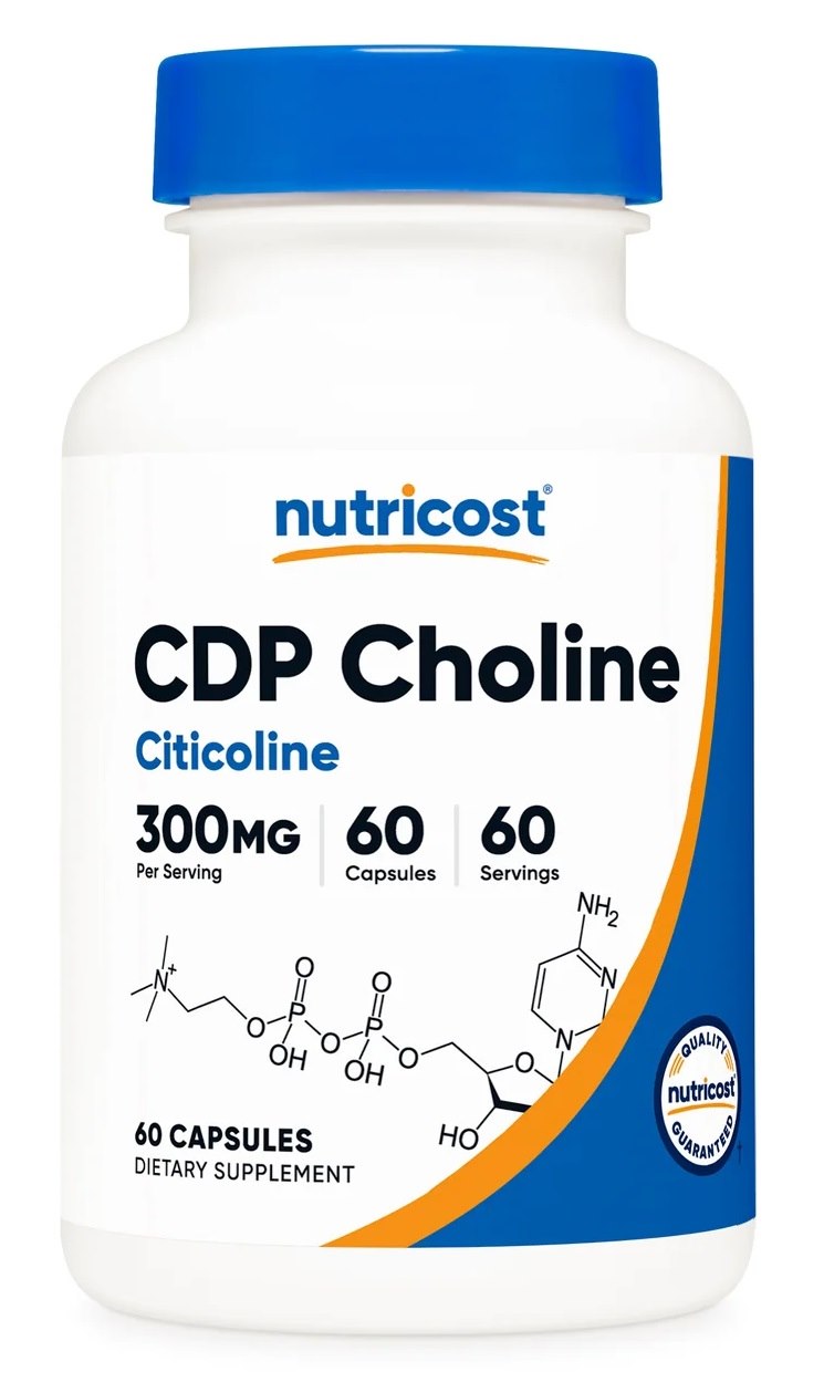 NUTRICOST CDP Choline - Citikoline 300 mg - CDP Cholina - Cytykolina (60 kaps.)